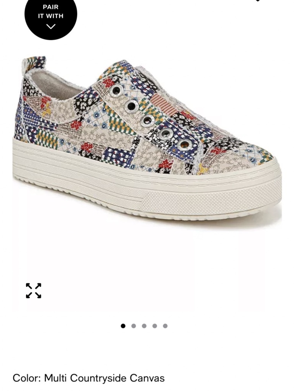 Blowfish Super Play Womens Platform Canvas Sneaker in Multi/Countryside Sz 9